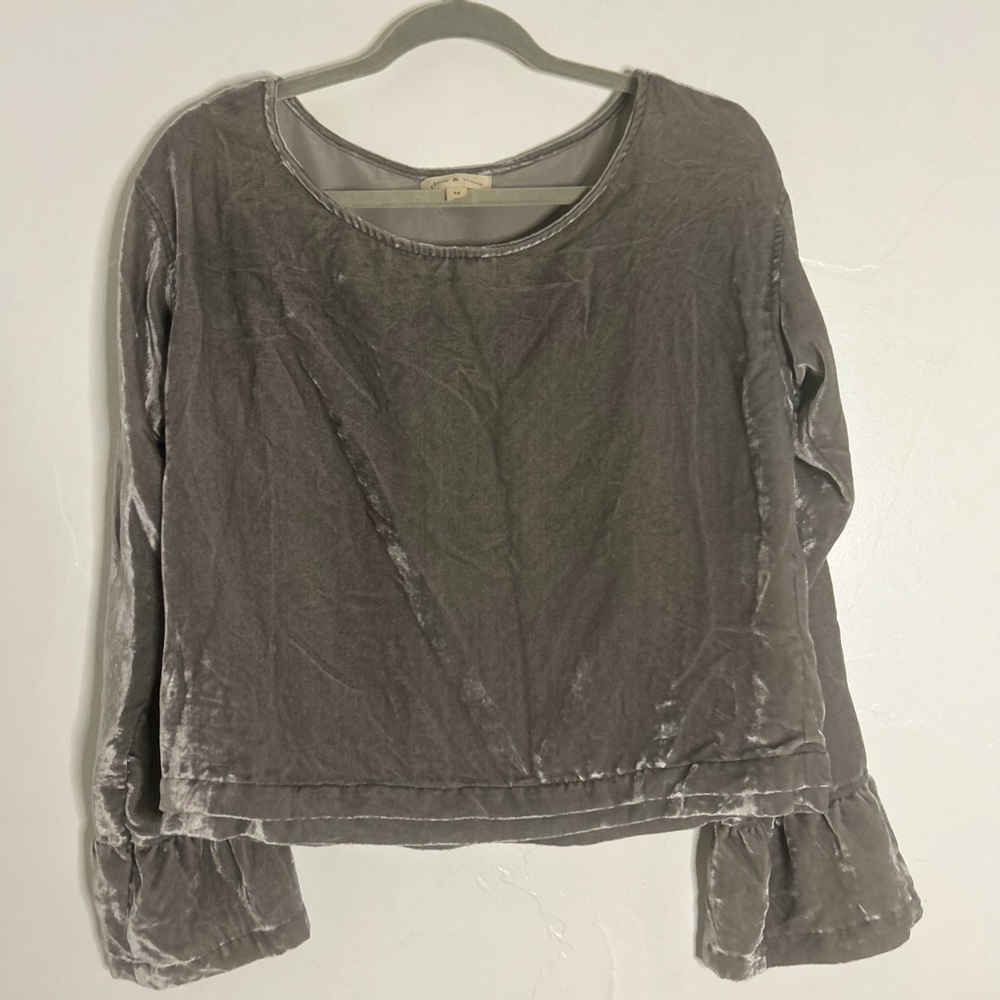 Anthropologie Cloth & Stone crushed velvet long sleeve
